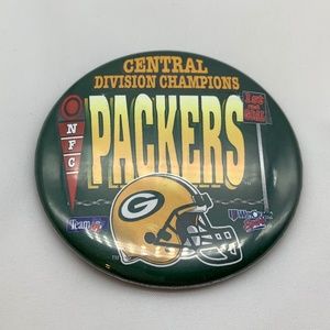 Vintage NFL Green Bay Packers Central Division Champions NFC Retro Button Pin